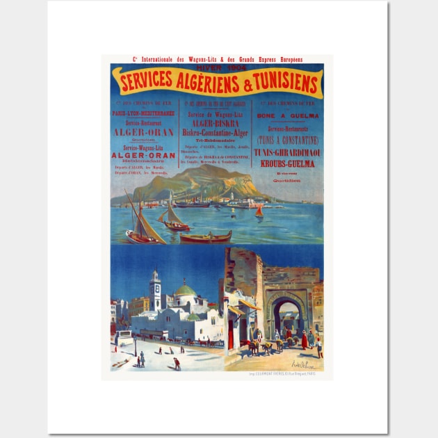 Services Algériens et Tunisiens Vintage Poster 1904 Wall Art by vintagetreasure